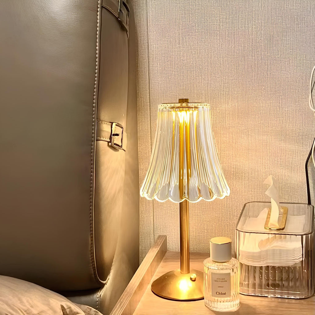 Lampe de Table en Cristal Doré - Aurora Luxe